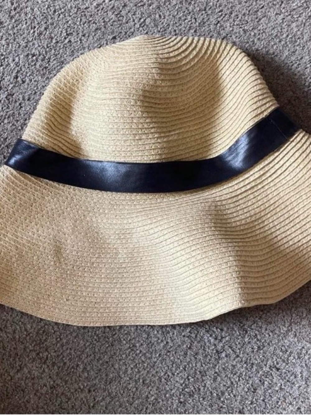 Neutral Straw Sun Hat with Black Band